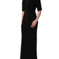 Dolce & Gabbana Black Silk Button Bodice Sheath Maxi Dress