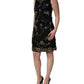 Dolce & Gabbana Black Sleeveless Floral Bead Embellishments Dress