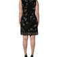Dolce & Gabbana Black Sleeveless Floral Bead Embellishments Dress