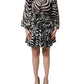 MSGM Black White Zebra Puff Sleeves Mini Dress