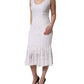 Dolce & Gabbana White Floral Lace Sleeveless Midi Dress
