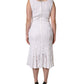 Dolce & Gabbana White Floral Lace Sleeveless Midi Dress