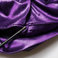 Dolce & Gabbana Metallic Purple Long Sleeve Cut-Out Mini Dress