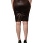 Dolce & Gabbana Brown Acetate High-Waisted Pencil Cut Skirt
