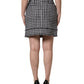 Dolce & Gabbana Black White Houndstooth HighWaist Mini Skirt
