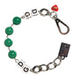 Dolce & Gabbana Silver Brass Chain Dice DG Logo EmbellishedCharm Bracelet