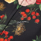 Dolce & Gabbana Black Floral Crepe Frill Detail Blouse Top