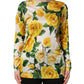 Dolce & Gabbana Yellow Rose Floral Long Sleeves Blouse Top