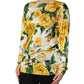 Dolce & Gabbana Yellow Rose Floral Long Sleeves Blouse Top