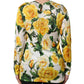 Dolce & Gabbana Yellow Rose Floral Long Sleeves Blouse Top