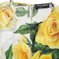 Dolce & Gabbana Yellow Rose Floral Long Sleeves Blouse Top