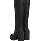 Dolce & Gabbana Black Rubberised Leather High Boots Shoes
