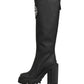 Dolce & Gabbana Black Rubberised Leather High Boots Shoes