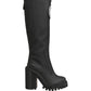 Dolce & Gabbana Black Rubberised Leather High Boots Shoes