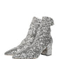Dolce & Gabbana Silver Sequined Short Boots Stretch Shoes