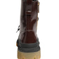 Dolce & Gabbana Maroon Leather Lace Up Biker Boots Shoes