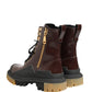 Dolce & Gabbana Maroon Leather Lace Up Biker Boots Shoes