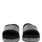 Dolce & Gabbana Black Crystal Embellished Platform Slides Shoes