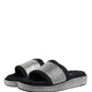 Dolce & Gabbana Black Crystal Embellished Platform Slides Shoes