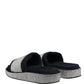 Dolce & Gabbana Black Crystal Embellished Platform Slides Shoes