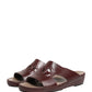 Dolce & Gabbana Maroon Leather Cutout DG Logo Sandals Shoes