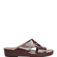 Dolce & Gabbana Maroon Leather Cutout DG Logo Sandals Shoes