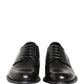 Dolce & Gabbana Black Calfskin Leather Derby Men Dress Shoes