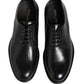 Dolce & Gabbana Black Calfskin Leather Derby Men Dress Shoes