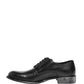 Dolce & Gabbana Black Calfskin Leather Derby Men Dress Shoes