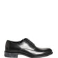Dolce & Gabbana Black Calfskin Leather Derby Men Dress Shoes
