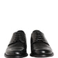 Dolce & Gabbana Black Calfskin Leather Derby Men Dress Shoes