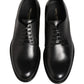 Dolce & Gabbana Black Calfskin Leather Derby Men Dress Shoes