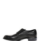 Dolce & Gabbana Black Calfskin Leather Derby Men Dress Shoes