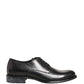 Dolce & Gabbana Black Calfskin Leather Derby Men Dress Shoes