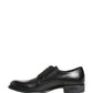 Dolce & Gabbana Black Calfskin Leather Derby Men Dress Shoes