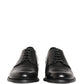 Dolce & Gabbana Black Calfskin Leather Derby Men Dress Shoes