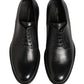 Dolce & Gabbana Black Calfskin Leather Derby Men Dress Shoes