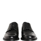 Dolce & Gabbana Black Calfskin Leather Derby Men Dress Shoes