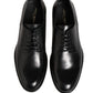 Dolce & Gabbana Black Calfskin Leather Derby Men Dress Shoes