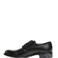 Dolce & Gabbana Black Calfskin Leather Derby Men Dress Shoes
