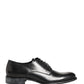 Dolce & Gabbana Black Calfskin Leather Derby Men Dress Shoes
