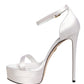 Dolce & Gabbana White Platform Ankle Strap Sandals Shoes