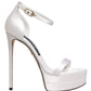 Dolce & Gabbana White Platform Ankle Strap Sandals Shoes