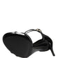 Dolce & Gabbana Black Leather Stiletto Heel Sandals Shoes