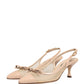 Dolce & Gabbana Beige Lori Mesh Leather Slingback Sandals Shoes