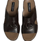 Dolce & Gabbana Brown Leather Cutout DG Logo Sandals Shoes