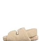Dolce & Gabbana Beige Faux Fur Slides Men Flats Sandals Shoes