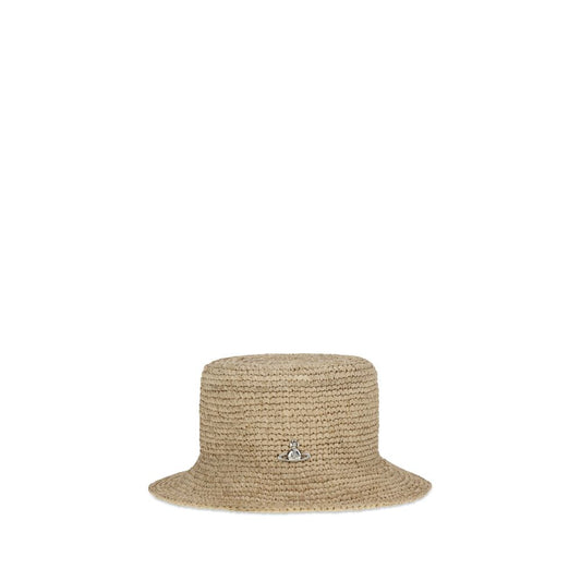 Vivienne Westwood Beige Raffia Bucket Hat
