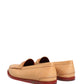 Dolce & Gabbana Beige Tassel Leather Men Slip On Loafers Shoes
