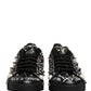 Dolce & Gabbana Black Portofino Graffiti Stud Sneakers Shoes
